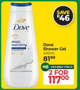 Dove Shower Gel-For 2 x 400ml