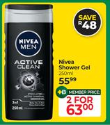 Nivea Shower Gel-For 2 x 250ml