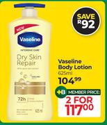 Vaseline Body Lotion-For 2 x 625ml