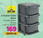 Big Jim 3 Drawer Chest (Black)