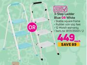 Simple Choice 3 Step Ladder (Blue Or White)-Each