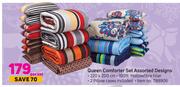 Queen Comforter Set 220cm x 200cm (Assorted Designs)-Per Set