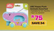 ABC Happy Push Animals Assorted