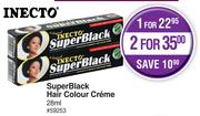 Inecto Super Black Hair Colour Creme-For 2 x 28ml