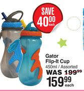 Nuby Gator Flip It Cup Assorted-450ml Each