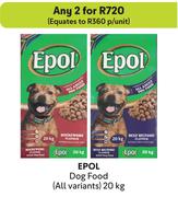 Epol Dog Food All Variants-For Any 2 x 20Kg