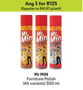 Mr Min Furniture Polish All Variants-For Any 3 x 300ml