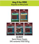 Ol'Roy Semi Moist Treats All Variants-For Any 5 x 100/120g