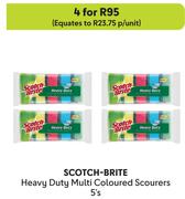 Scotch Brite Heavy Duty Multi Coloured Scourers-For 4 x 5's