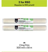 M Cling Film 300mm-For 2 x 30m