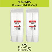 Aro Fomo Cups 250ml-For 2 x 50's