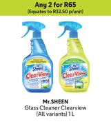 Mr Sheen Glass Cleaner Clear View All Variants-For Any 2 x 1L