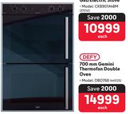 Defy 700mm Gemini Thermofan Double Oven DBO768