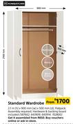 Home&Kitchen Standard Wardrobe-2.1m(h) x 900mm(w) x 500mm(d)