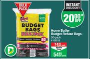 Home Butler Budget Refuse Bags 50 Pack-Per Pack