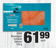 Spar Norwegian Smoked Salmon-100g Each