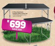 2 Piece Aluminium Camping Table Combo Set