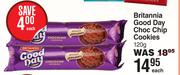 Britannia Good Day Choc Chip Cookies-120g Each