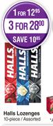 Halls Lozenges 10 Piece Assorted-For 1