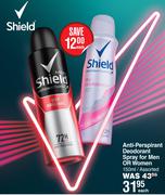 Shield Anti Perspirant Deodorant Spray For Men Or Women Assorted-150ml Each