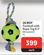 Ol'Roy Football With Rope Tug 6.5" (All Variants)-Each