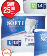 Softi Premium Adult Pants 14 Medium-Per Pack