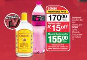 Gordon's London Dry Gin 750ml & Spar Tonic (Rose & Cucumber Or Indian) 1Ltr-Per Combo