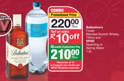 Ballantine's Finest Blended Scotch Whisky 750ml & Spar Sparkling Or Spring Water 1.5Ltr-Per Combo