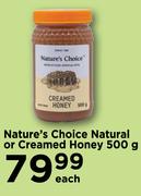 bNature's Choice Natural Or Creamed Honey-500g Each