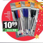 Spar Good Living Black Ballpoint Pens-3s Each