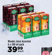 Rhodes Juice Assorted-6 x 200ml Each