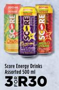 Score Energy Drinks Assorted-For 3 x 500ml