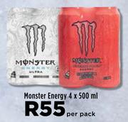 Monster Energy-4 x 500ml Per Pack