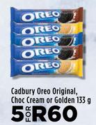 Cadbury Oreo Original Choc Cream Or Golden-For 5 x 133g