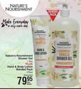 Nature's Nourishment Shower Gel 1L Plus Hand & Body Lotion Banded Pack 175ml Assorted-Per Pack