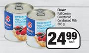 Clover Full Cream Sweetened Condensed Milk-385g Each