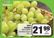 Spar Freshline Red Or White Seedless Grapes-500g Per Punnet