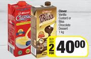 Clover Vanilla Custard Or Bliss Chocolate Dessert-For 2 x 1Kg