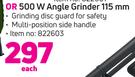 Stormforce 500W Angle Grinder 115mm-Each