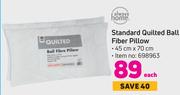 Always Home Standard Quilted Ball Fibre Pillow 45cm x 70cm