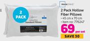 Mainstays Hollow Fiber Pillows 45cm x 70cm-2 Per Set