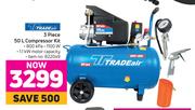 Trade Air 3 Piece 50L Compressor Kit