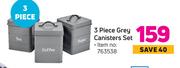 3 Piece Grey Canisters Set