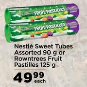 Nestle Sweet Tubes Assorted 90g Or Rowntrees Fruit Pastilles 125g-Each