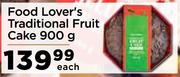 Food Lover's Traditional Fruit Cake-900g Each