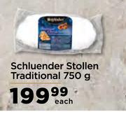 Schlunder Stollen Traditional-750g Each