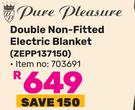 Pure Pleasure Double Non Fitted Electric Blanket