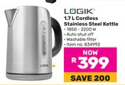Logik 1.7L Cordless Stainless Steel Kettle