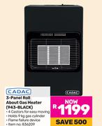 Cadac 3 Panel Roll About Gas Heater 943-BLACK