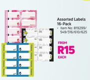 Labels (16 Pack)-Each